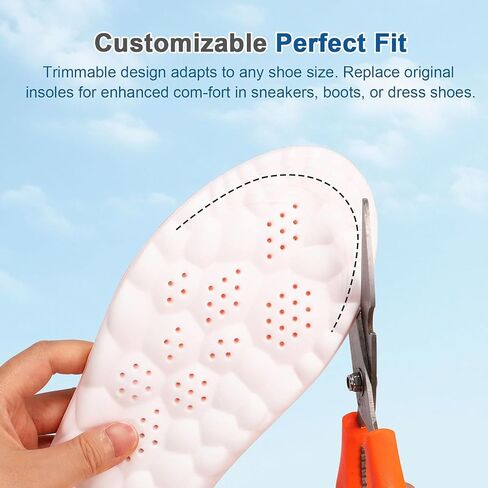 Steppers Insoles for Men and Women, Footstr Insoles with Arch Support, 4D Memory Foam Insoles, Breathable and Comfortable Shoe Inserts, Trim to Fit All Shoe Types (1Pair-Green, Men 6-7/Women 7.5-8.5) in Saudi Arabia