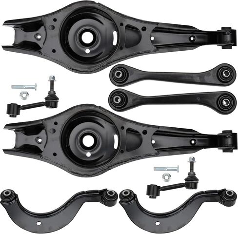 مجموعة ذراع التحكم الخلفية السفلية والعلوية متوافقة مع Audi A3 Quattro TT، Volkswagen Jetta CC EOS GTI Passat R32 Rabbit Tiguan 2005 2006 2007 2008 2009 2010 2011 2012 + رابط شريط التثبيت in Saudi Arabia