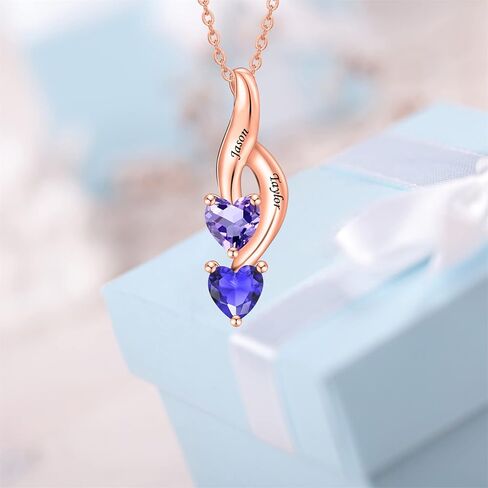 قلادة للأمهات من الفضة الاسترليني مخصصة مع 1-6 أحجار ميلاد مقلدة منقوش عليها اسم الأم قلادة عائلية للنساء مجوهرات قلادة هدايا للأم والجدة in Kuwait