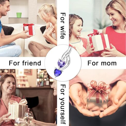 قلادة للأمهات من الفضة الاسترليني مخصصة مع 1-6 أحجار ميلاد مقلدة منقوش عليها اسم الأم قلادة عائلية للنساء مجوهرات قلادة هدايا للأم والجدة in Kuwait