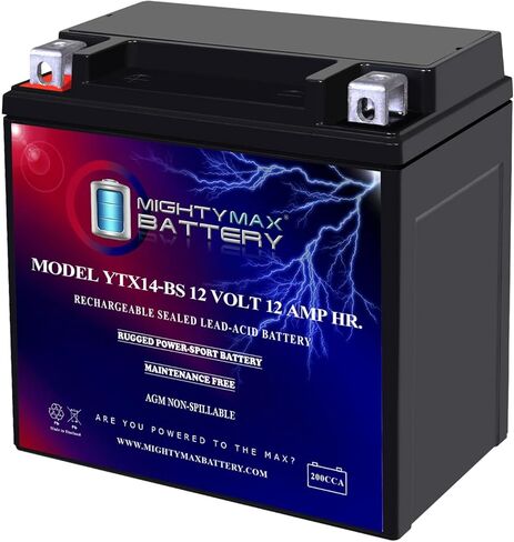 Mighty Max Battery YTX14-BS Battery Replacement for Honda Pioneer 700 2017-2018 in Kuwait