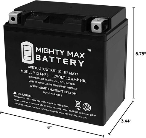 Mighty Max Battery YTX14-BS Battery Replacement for Honda Pioneer 700 2017-2018 in Kuwait