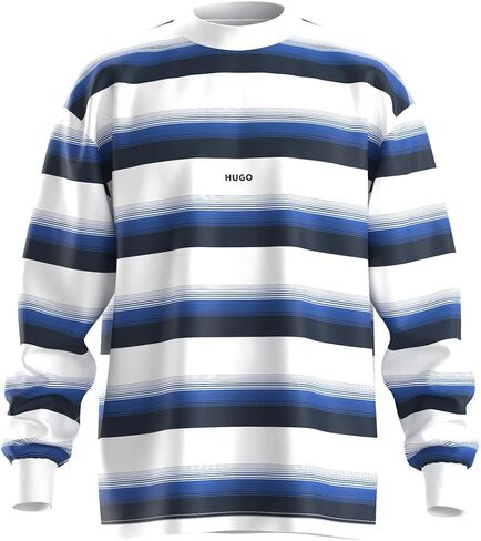 Hugo Men's Wide Stripe Center Logo Long Sleeve T-Shirt in Saudi Arabia