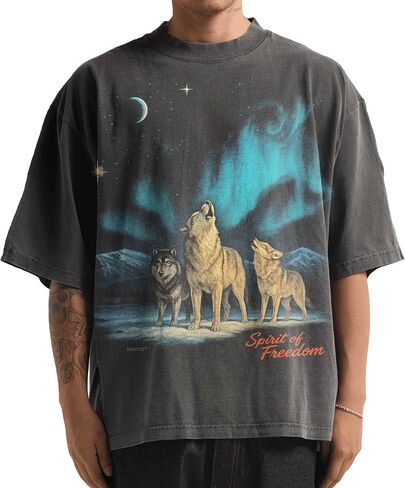 Washed Shaka-Wear Drop Shoulder 7.5 oz Heavyweight Graphic Tshirts Vintage Thick Boxy & Oversized Baggy Fit in Saudi Arabia