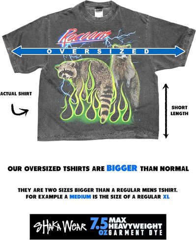 Washed Shaka-Wear Drop Shoulder 7.5 oz Heavyweight Graphic Tshirts Vintage Thick Boxy & Oversized Baggy Fit in Saudi Arabia