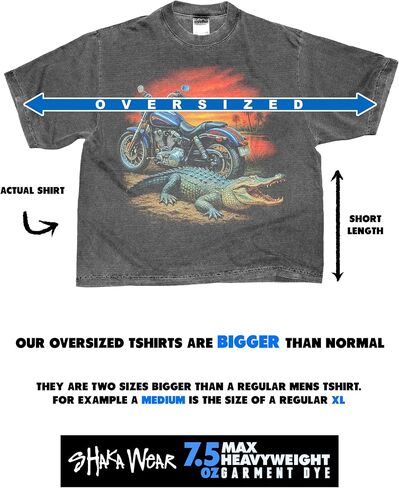 Washed Shaka-Wear Drop Shoulder 7.5 oz Heavyweight Graphic Tshirts Vintage Thick Boxy & Oversized Baggy Fit in Saudi Arabia