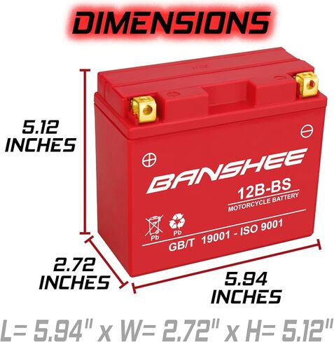 Banshee GT12B-4 Replacement 04-10' Kawasaki ZX1000-C, Ninja ZX-10R Motorcycle Battery in Saudi Arabia