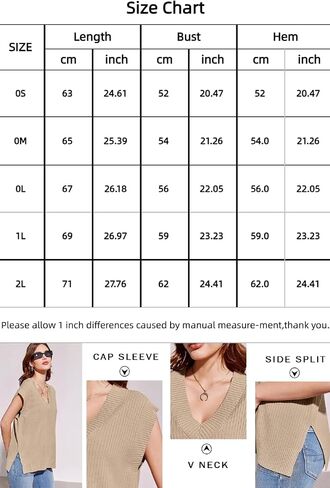 Womens V Neck Sweater Vest Oversized Ribbed Knit Sleeveless Casual Loose Fit Pullover Tank Top in Saudi Arabia
