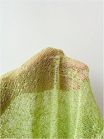 Women's Plus Size Sheer Mesh Ruffle Sweaters Off The Shoulder Tops See Through Half Sleeve Crochet Poncho in Saudi Arabia