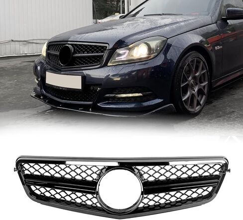 شبكة أمامية KARPAL AMG متوافقة مع 2014-2017 مرسيدس بنز W204 C-Class باللون الأسود in Kuwait