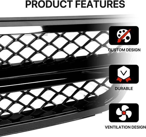 شبكة أمامية KARPAL AMG متوافقة مع 2014-2017 مرسيدس بنز W204 C-Class باللون الأسود in Kuwait