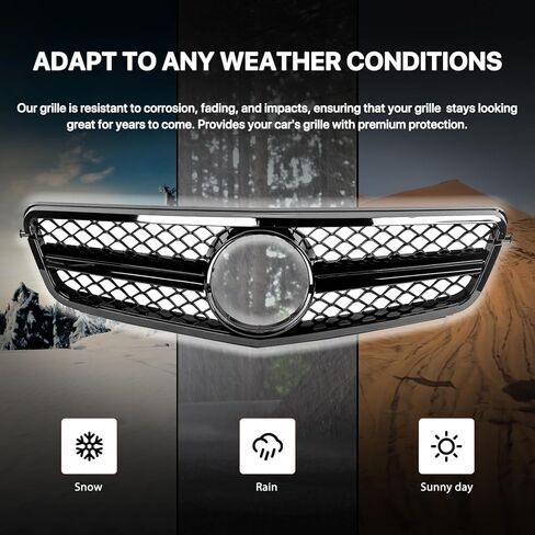 شبكة أمامية KARPAL AMG متوافقة مع 2014-2017 مرسيدس بنز W204 C-Class باللون الأسود in Kuwait