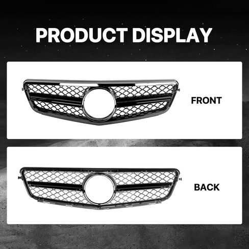 شبكة أمامية KARPAL AMG متوافقة مع 2014-2017 مرسيدس بنز W204 C-Class باللون الأسود in Kuwait