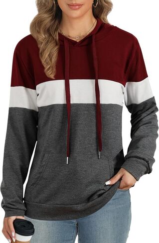 AURUZA Women's Long Sleeve Sweatshirt Hoodie with Pocket, Loose Fit Pullover Tunic Top in Saudi Arabia