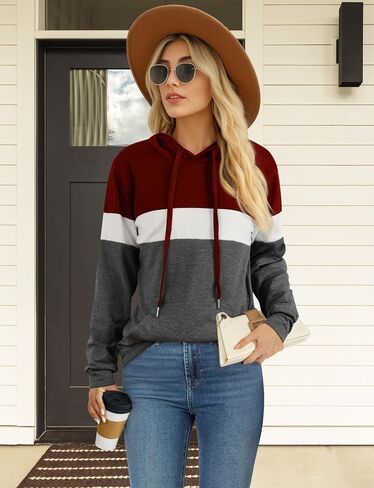 AURUZA Women's Long Sleeve Sweatshirt Hoodie with Pocket, Loose Fit Pullover Tunic Top in Saudi Arabia