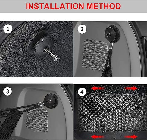 35.5 x 15.7 Inch Rear Cargo Net Adjustable Elastic Mesh Storage Organizer Large Capacity Stretchable Trunk Storage Net with Hooks and Screws for Car SUV Truck Van in Saudi Arabia