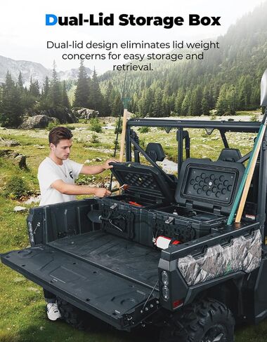 صندوق أدوات صندوق السرير KEMIMOTO UTV 110L/29Gal متوافق مع CFMOTO UFORCE 1000 2019-2025/1000 XL 2022-2025/U10 PRO 2025/U10 XL PRO 2025، صندوق تخزين البضائع ذو السعة الكبيرة ملحقات UTV المقاومة للماء in Saudi Arabia