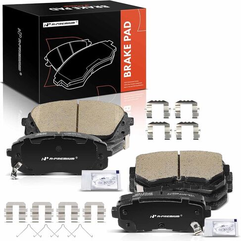 A-Premium Front and Rear Ceramic Disc Brake Pads Set Compatible with Hyundai and Kia Models - Kona 2018-2022, Seltos 2021-2022, 8 Pcs in Saudi Arabia