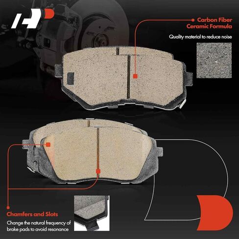 A-Premium Front and Rear Ceramic Disc Brake Pads Set Compatible with Hyundai and Kia Models - Kona 2018-2022, Seltos 2021-2022, 8 Pcs in Saudi Arabia