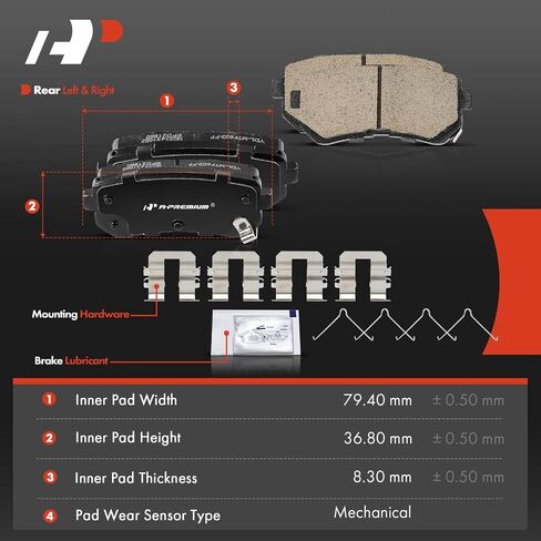A-Premium Front and Rear Ceramic Disc Brake Pads Set Compatible with Hyundai and Kia Models - Kona 2018-2022, Seltos 2021-2022, 8 Pcs in Saudi Arabia