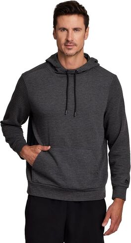 RBX Men's Hoodie Cotton Blend Sweatshirt, Long Sleeve Ottoman Ribbed Lightweight Pullover in Kuwait