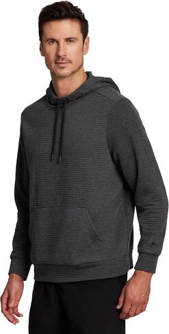 RBX Men's Hoodie Cotton Blend Sweatshirt, Long Sleeve Ottoman Ribbed Lightweight Pullover in Kuwait