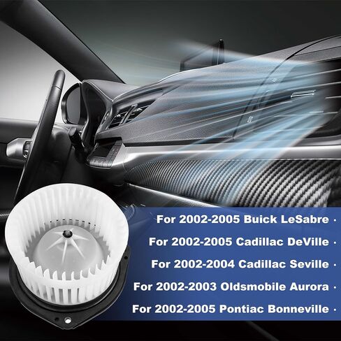 محرك منفاخ سخان تيار متردد من PartsFlow مع قفص مروحة لـ 2002-2005 بويك ليسابر لـ 2002-2005 كاديلاك ديفيل/إشبيلية لـ 2002-2003 أولدزموبيل أورورا لـ 2002-2005 بونتياك بونفيل 700110 in Saudi Arabia