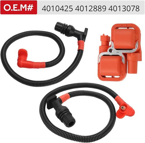 JAVIK Ignition Coil Spark Plug with 2 Pcs Wire Cap 52cm 59.3cm for Polaris Ranger 800 2011-2016 RZR 800 4/S 2011-2014 O.E.M# 4010425 4012889 4013078 in Saudi Arabia