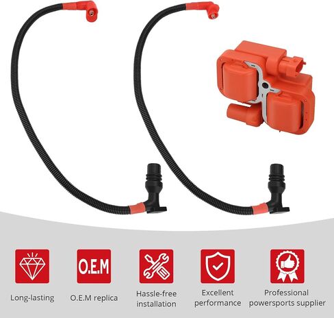 JAVIK Ignition Coil Spark Plug with 2 Pcs Wire Cap 52cm 59.3cm for Polaris Ranger 800 2011-2016 RZR 800 4/S 2011-2014 O.E.M# 4010425 4012889 4013078 in Saudi Arabia