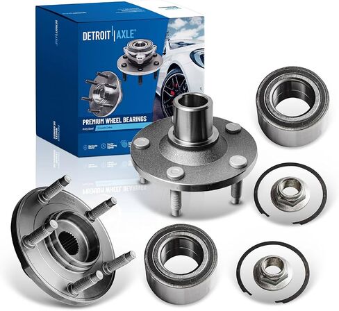 محور ديترويت - 2 محاور تحمل العجلات الأمامية لـ 2001-2012 Ford Escape Mercury Mariner Mazda Tribute، استبدال 2002 2003 2004 2005 2006 2007 2008 2009 2010 2011 محمل العجلة ومجموعة المحور in Saudi Arabia