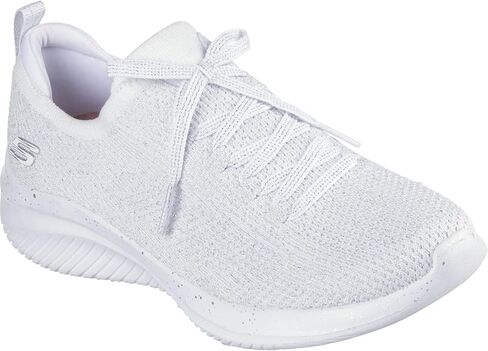 Skechers - حذاء Ultra Flex 3.0 للسيدات - حذاء رياضي ليلي أنيق، اللون أبيض/فضي، المقاس: 7 M US in Kuwait
