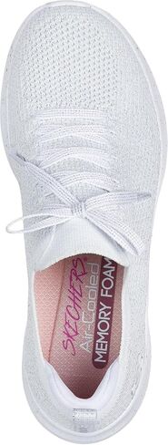 Skechers - حذاء Ultra Flex 3.0 للسيدات - حذاء رياضي ليلي أنيق، اللون أبيض/فضي، المقاس: 7 M US in Kuwait