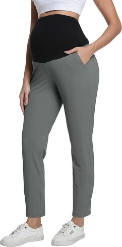 V VOCNI السراويل الأمومة سريعة الجافة فرك السراويل جيوب Sweatpants جولف متأنق العمل الأعمال ملابس الحمل غير رسمية in Saudi Arabia