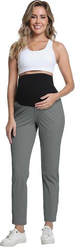 V VOCNI السراويل الأمومة سريعة الجافة فرك السراويل جيوب Sweatpants جولف متأنق العمل الأعمال ملابس الحمل غير رسمية in Saudi Arabia