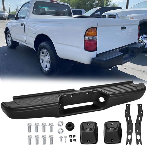 مجموعة ممتص الصدمات الخلفي متوافقة مع 1995 1996 1997 1998 1999 2000 2001 2002 2003 2004 Toyota Tacoma بدون فتحات مستشعر بارك استبدال المصد الخلفي الكروم لـ TO1102215 in Kuwait