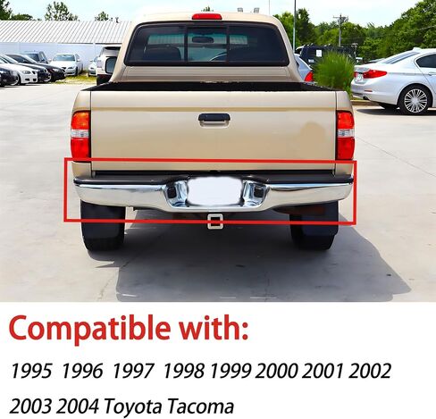 مجموعة ممتص الصدمات الخلفي متوافقة مع 1995 1996 1997 1998 1999 2000 2001 2002 2003 2004 Toyota Tacoma بدون فتحات مستشعر بارك استبدال المصد الخلفي الكروم لـ TO1102215 in Kuwait