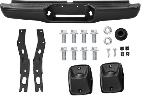 مجموعة ممتص الصدمات الخلفي متوافقة مع 1995 1996 1997 1998 1999 2000 2001 2002 2003 2004 Toyota Tacoma بدون فتحات مستشعر بارك استبدال المصد الخلفي الكروم لـ TO1102215 in Kuwait