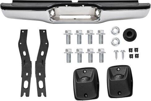 مجموعة ممتص الصدمات الخلفي متوافقة مع 1995 1996 1997 1998 1999 2000 2001 2002 2003 2004 Toyota Tacoma بدون فتحات مستشعر بارك استبدال المصد الخلفي الكروم لـ TO1102215 in Kuwait