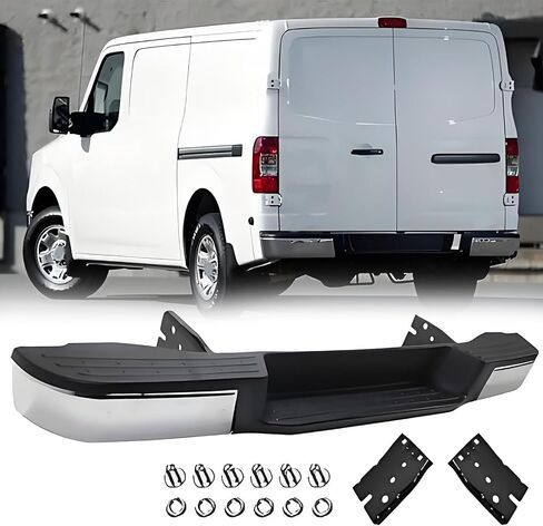 مجموعة المصد الخلفي لـ 2012 2013 2014 2015 2016 2017 2018 2019 2020 2021 Nissan NV1500 NV2500 NV3500 بدون فتحات مستشعر بارك استبدال المصد الخلفي من الكروم لـ NI1102166 in Kuwait