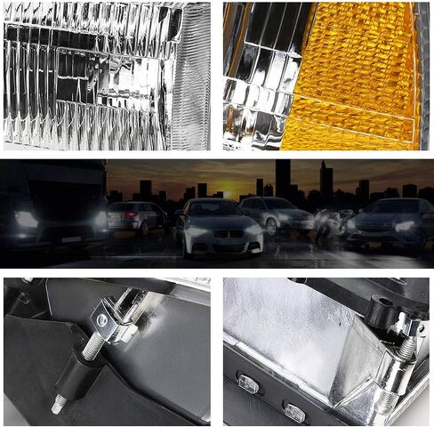 PM PERFORMOTOR [4Pcs-Set] Headlights Assembly+Corner Lamps Compatible with 94-02 Dodge Ram 1500-3500,Chrome Housing/Amber Corner in Saudi Arabia