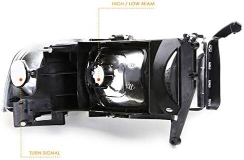 PM PERFORMOTOR [4Pcs-Set] Headlights Assembly+Corner Lamps Compatible with 94-02 Dodge Ram 1500-3500,Chrome Housing/Amber Corner in Saudi Arabia