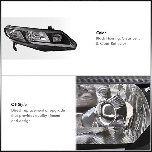 موزعي AJP LED DRL أنبوب بار مصابيح أمامية للقيادة، مصد زاوية الانعطاف، مصابيح عاكسة، زوج تجميع يسار + يمين، متوافق/استبدال لسيارة سيفيك FA JDM 4DR سيدان 2006 2007 2008 2009 2010 2011 in Kuwait