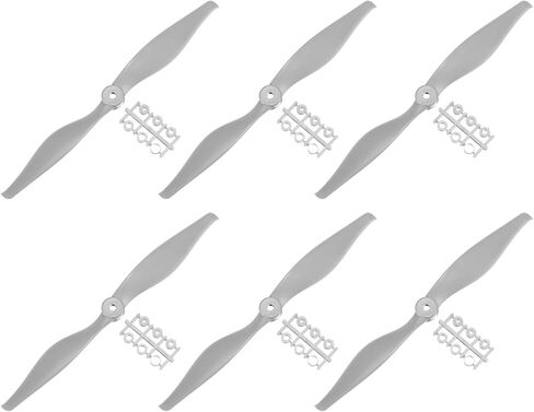 MECCANIXITY 6Pcs 10x5 Inch Propeller RC Propellers 2-Vane Blades Props Gray with Adapter Rings for RC Airplane Aircraft Prop Replacement in Saudi Arabia