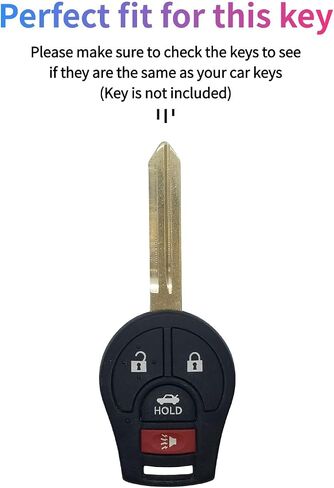 غطاء مفتاح Fob لـ Versa Sentra: 4 أزرار سيليكون عن بعد حامي مناسب لنيسان Cube Juke Rogue Sentra Versa Versa Note CWTWB1U816 1788DWB1U751 CWTWB1U751 H05613AA0B 2009 إلى 2017 (وردي) in Kuwait