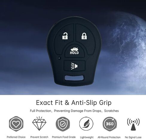 غطاء مفتاح Fob لـ Versa Sentra: 4 أزرار سيليكون عن بعد حامي مناسب لنيسان Cube Juke Rogue Sentra Versa Versa Note CWTWB1U816 1788DWB1U751 CWTWB1U751 H05613AA0B 2009 إلى 2017 (وردي) in Kuwait