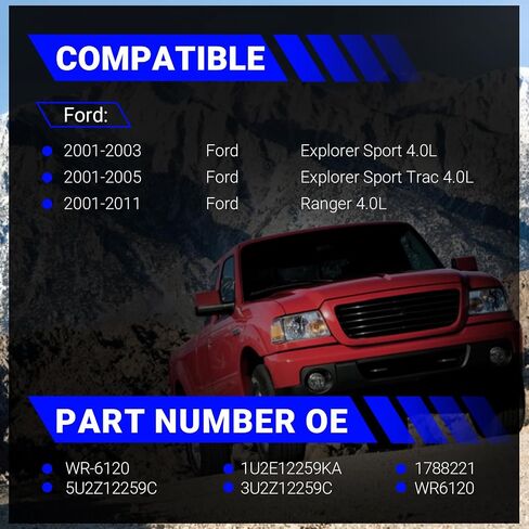 مجموعة أسلاك توصيل شرارة المحرك عالية الأداء منخفضة المقاومة WR6120 لسيارة Ford Explorer Sport Trac 2001-2005 Ranger 2001-2011 استبدال # WR-6120 3U2Z12259C (مجموعة من 6) in Saudi Arabia