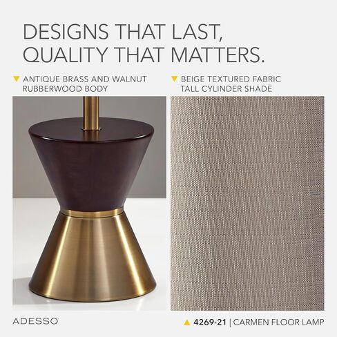 Adesso 4269-21 Carmen Floor Lantern, 59 in., 3 x 100W Incandescent/20W CFL, Walnut Rubberwood/Antique Brass Finish, 1 Floor Lamp in Saudi Arabia