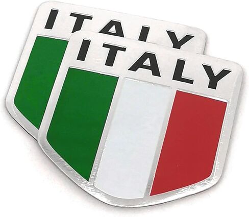 PTDecals 2 قطعة 8x5 سنتيمتر الألومنيوم تكنولوجيا المعلومات إيطاليا العلم خريطة الأراضي الأراضي شعار ملصق سيارة شارة الشارات للديكور نافذة الوفير الخارجي in Kuwait