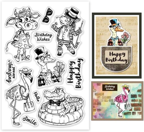 GLOBLELAND Musical Animals Clear Stamps for Scrapbooking Animal Band Silicone Stamps Cat Frog Squirrels Musical Instruments Transparent Stamp for Card Making DIY Embossing Journaling in Saudi Arabia