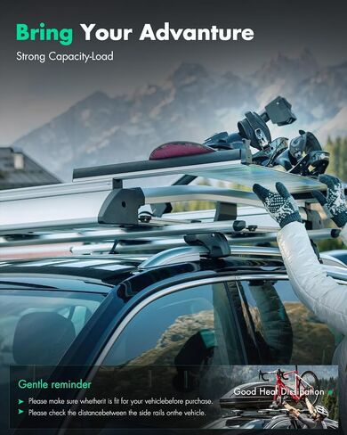SCITOO حامل سقفي متقاطع متوافق مع Toyota Rav4 2006-2012 4 أغطية سقف أسود in Saudi Arabia